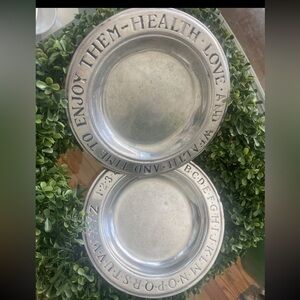 Wilton Armetale Silver Alphabet and Health Plates